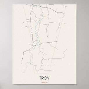 Affiche Troy, carte postale de la rue Vermont –