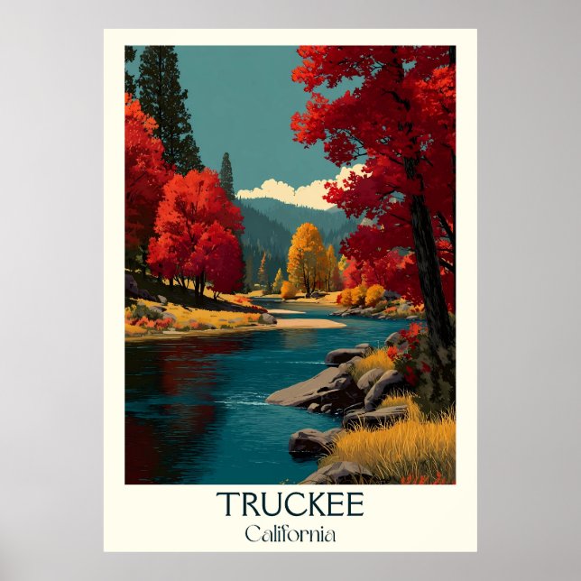 Affiche Truckee California Art Imprimer | Montagne rustiqu (Devant)
