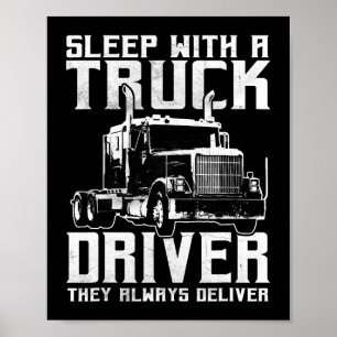 Affiche Trucker Cadeaux Tracteur Trailer Truck 18 Wheeler