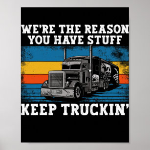 Affiche Trucker Truck Driver Vintage Retro Nous Sommes Le