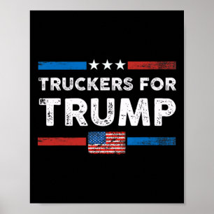 Affiche Truckers 4 Trump Truckers Pour Trump 2024 Drapeau