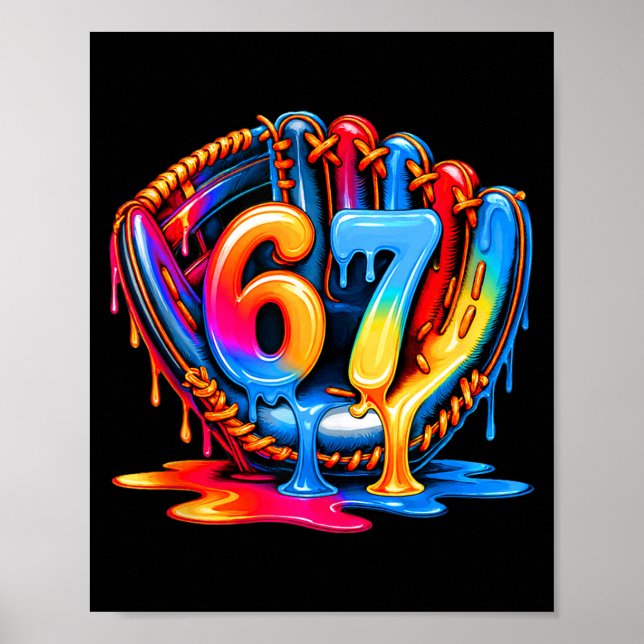 Affiche Trucs de baseball Six Seven 67 Glace Crème Goutte  (Devant)