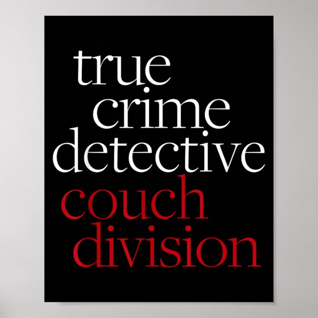 Affiche True Crime Detective Couch Di Fun Crime Fan Introv (Devant)