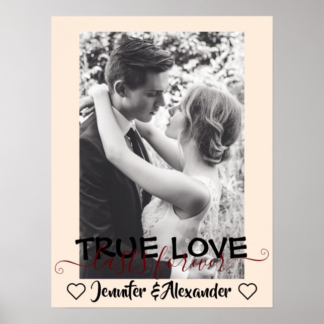 Affiche True Love Lasts Forever mous Couple Heart Photo (Devant)