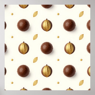 Affiche Truffes en chocolat de luxe motif sans couture