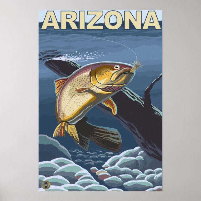 Affiche Truite à couteaux PêcheArizona (Devant)