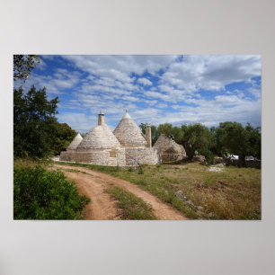 Affiche Trulli houses in Puglia/Apulia