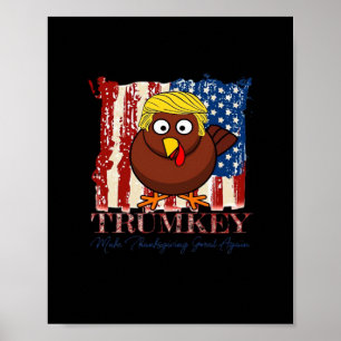Affiche Trumkey drôle Rendre grand Thanksgiving