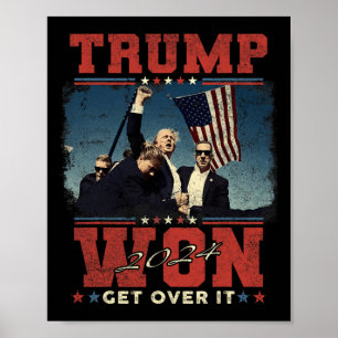 Affiche Trump 2024 A Gagné À L'Aise Uni-adultes - Noir - S