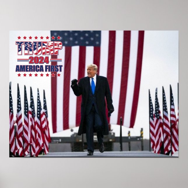 Affiche Trump 2024 Amérique d'abord (Devant)