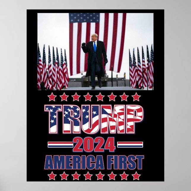 Affiche Trump 2024 Amérique d'abord (Devant)