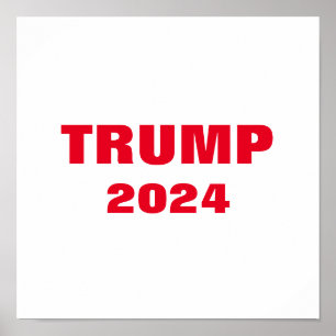 Affiche Trump 2024 Colorful Red White Bold Cool tendance