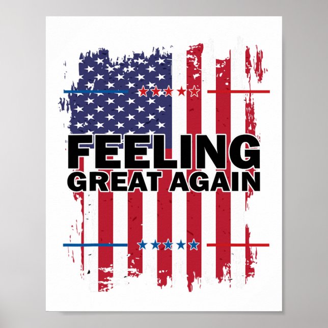 Affiche Trump 2024 - Drapeau américain V (Devant)