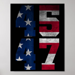 Affiche Trump 2024 - Drapeau du président américain