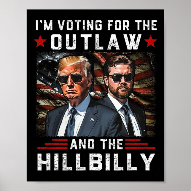 Affiche Trump 2024 Drapeau hors-la-loi Hillbilly J.d.vance (Devant)