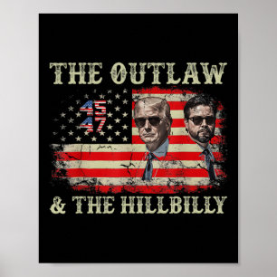 Affiche Trump 2024 Drapeau hors-la-loi Hillbilly J.d.vance
