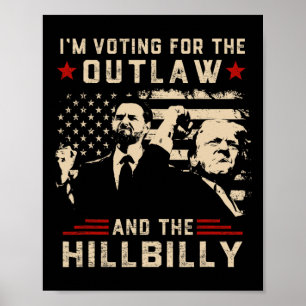 Affiche Trump 2024 Drapeau hors-la-loi Hillbilly J.d.vance