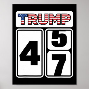Affiche Trump 2024 Élection 47 Victoire Gagne Président In