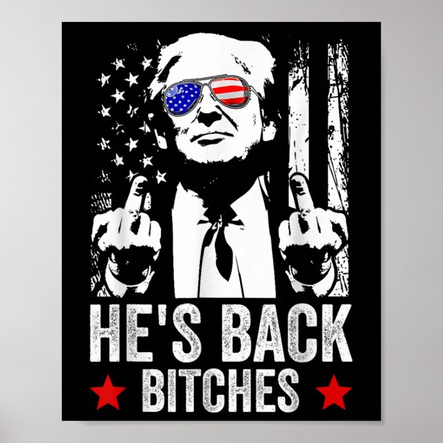 Affiche Trump 2024 Hes Back Es Trump 2025 (Devant)