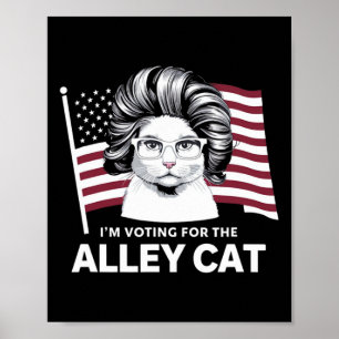 Affiche Trump 2024 Je vote pour le républicain chat de rue