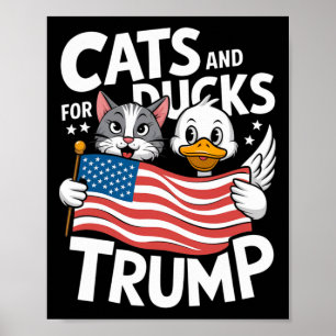 Affiche Trump 2024 Les Chatons Et Les Canards Soutiennent