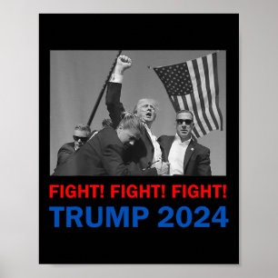 Affiche Trump 2024 Lutte Contre Donald Trump Fist Pum