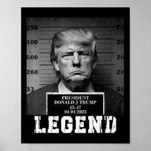 Affiche Trump 2024 Mugshot Président Légende