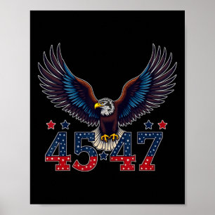 Affiche Trump 2024 Président 45 Et 47 États-Unis Drapeau T