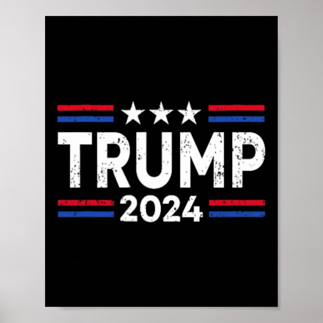 Affiche Trump 2024 Redonner à l'Amérique le drapeau améric (Devant)