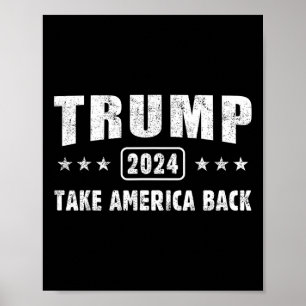 Affiche Trump 2024 Reprendre l'Amérique 4 juillet Hommes F