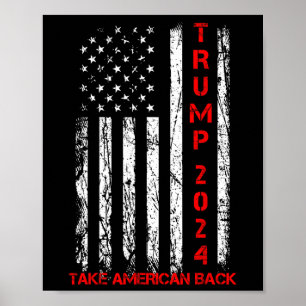 Affiche Trump 2024 Reprendre l'Amérique Élection Patriotiq