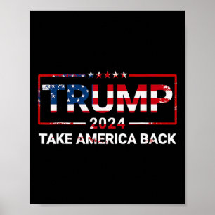 Affiche Trump 2024 Reprenez l'Amérique Drapeau américain 4