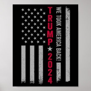 Affiche Trump 2024 Victoire du drapeau J.d.vance Président