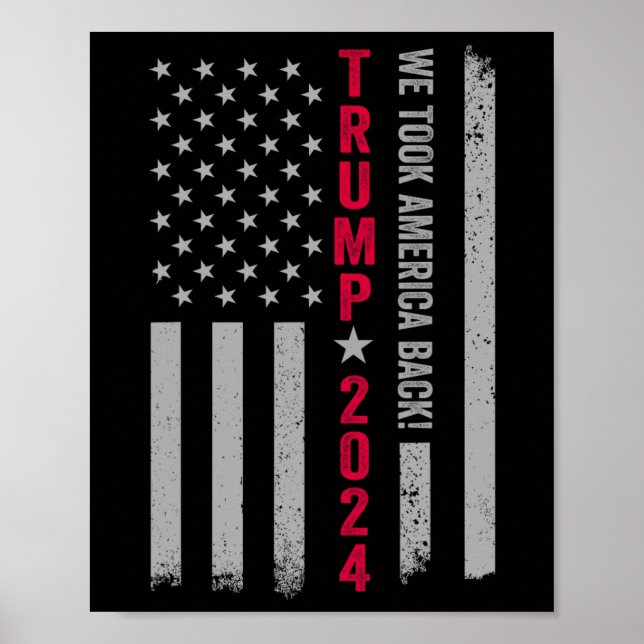 Affiche Trump 2024 Victoire du drapeau J.d.vance Président (Devant)