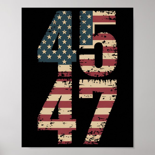 Affiche Trump 2024 Vintage 45 47 (Devant)