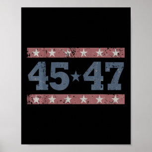 Affiche Trump 2024 Vintage 45 47 Chemise Drapeau Américain