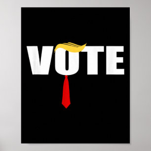 Affiche Trump 2024 Voter Avec Trump Cheveux Et Cou Rouge