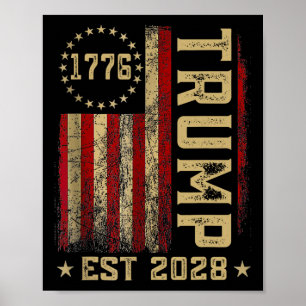 Affiche Trump 2028 Vote Donald Trump America Drapeau améri