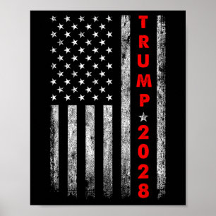 Affiche Trump 2028 Vote Donald Trump America Drapeau améri