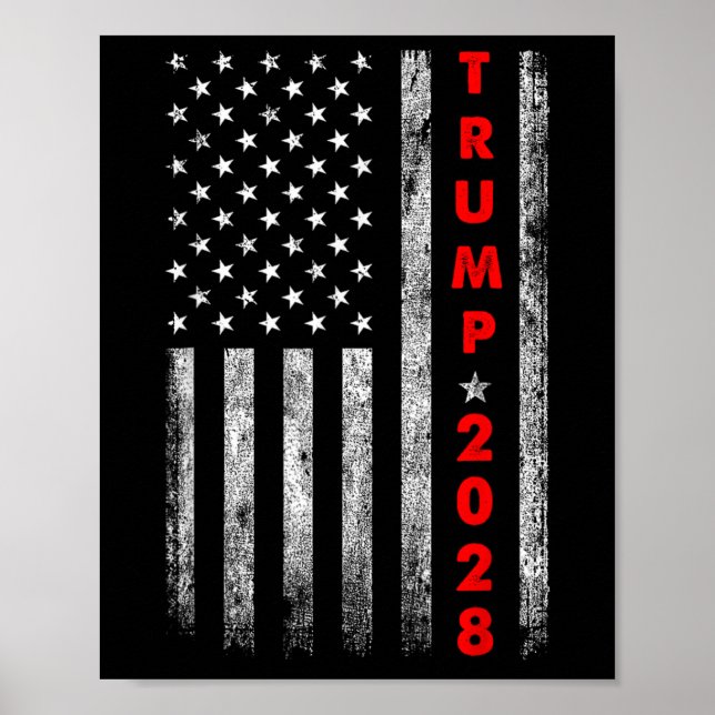 Affiche Trump 2028 Vote Donald Trump America Drapeau améri (Devant)