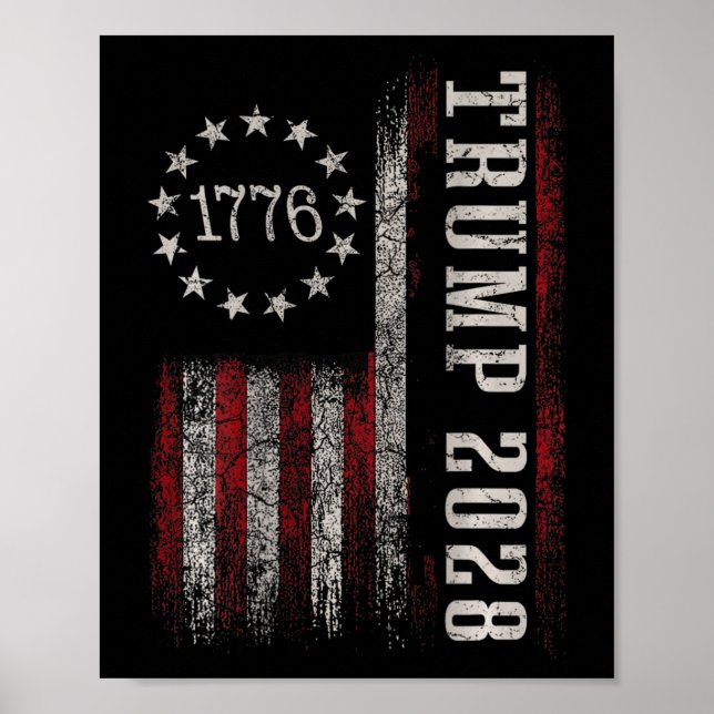 Affiche Trump 2028 Vote Donald Trump America Drapeau améri (Devant)