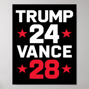 Affiche Trump 24 Vance 28 2024 Donald Trump J.d. Vance 202