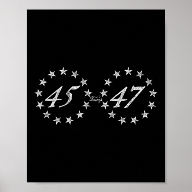 Affiche Trump 45 47 Anneau Des Étoiles (Devant)