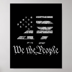 Affiche Trump 45-47 Drapeau américain 2024 Élection présid