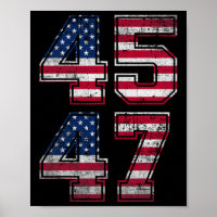 Trump 45 47 Drapeau Vintage américain Retro 4547 T