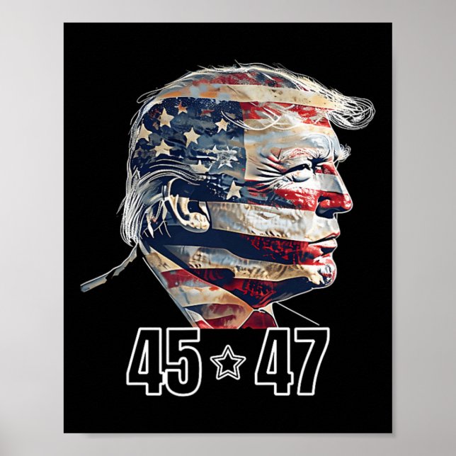 Affiche Trump 45 47 Lauréat de l'élection présidentielle I (Devant)