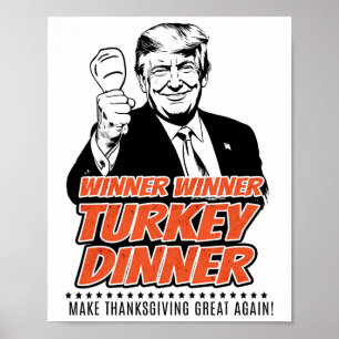 Affiche Trump 47ème Président Thanksgiving Winner Turkey D