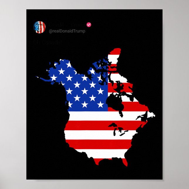 Affiche Trump 51 États D'Amérique Canada États-Unis Drapea (Devant)