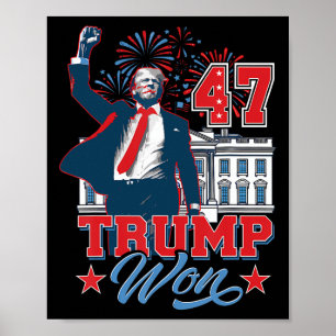 Affiche Trump A Gagné 2024 Pour Remporter Le 47ème De La M
