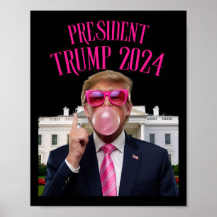 Affiche Trump a gagné 2025 Président Trump soufflant du ch